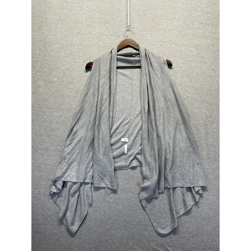 Gap Maternity Draped Cardigan Sweater‎ Vest Womens M Gray Tight Knit Open Front